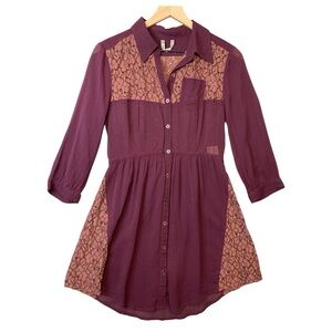 Free‎ People Cotton Blend Lace Tunic Size 4 Bohemian Romantic Feminine